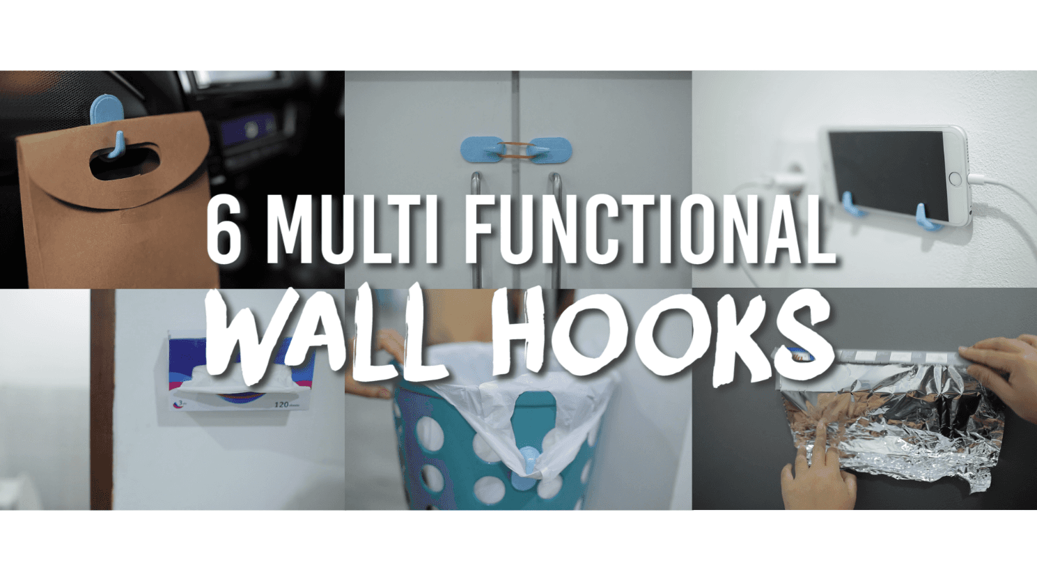 6 Multi Functional Wall Hooks