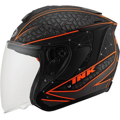 INK Half Face Helmet Dynamic #2 – Gunmetal Doft Orange Fluo