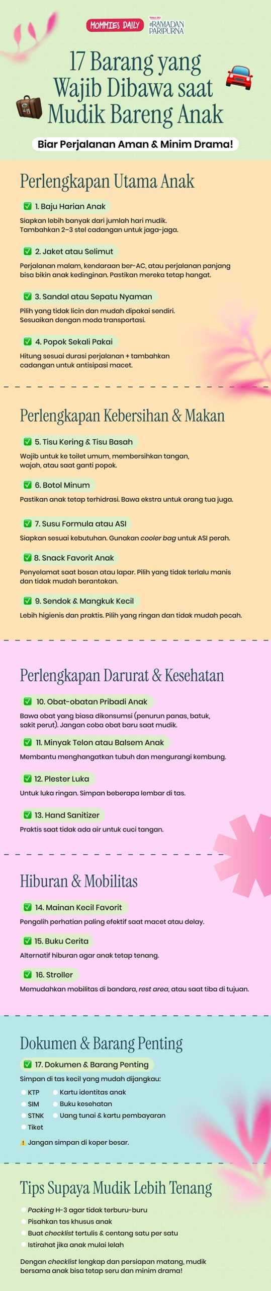 checklist mudik dengan anak