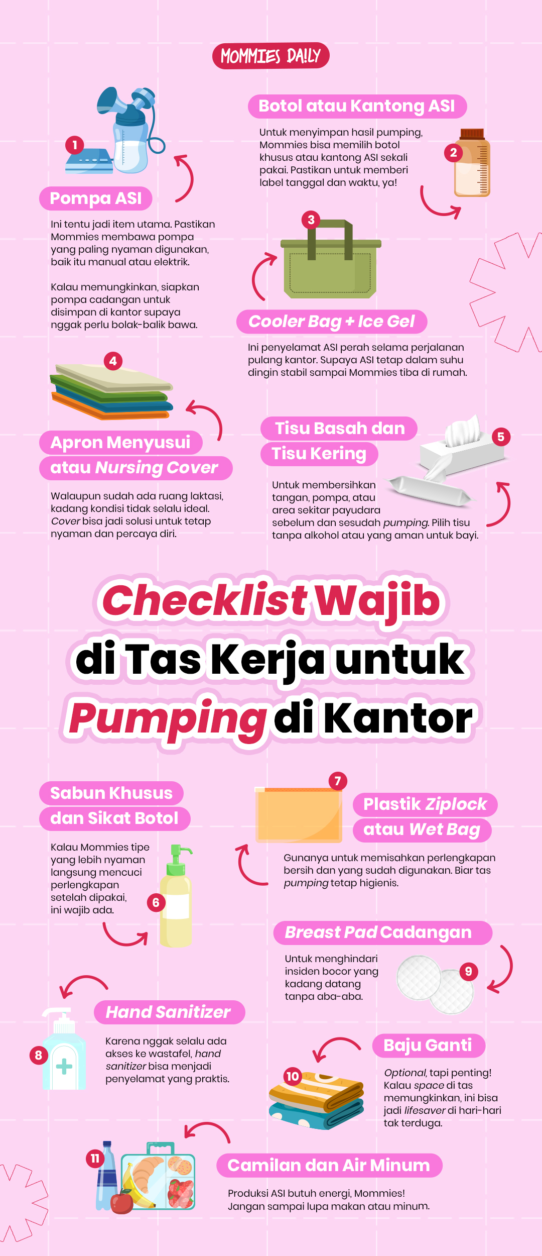 Pumping ASI di Kantor, Ini Checklist Barang Wajib Ada di Tas Kerja